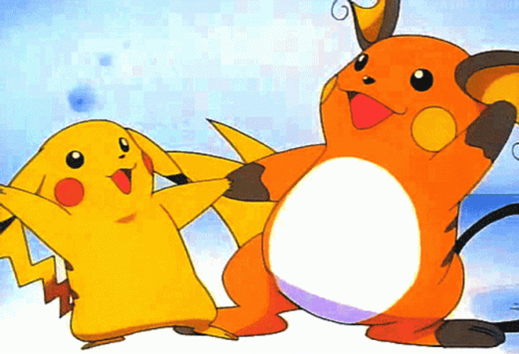 Pokemon Raichu Dancing With Pikachu GIF