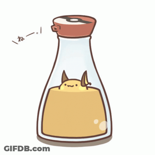 Pokemon Raichu Inside A Bottle GIF