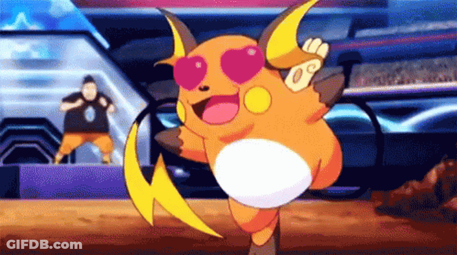 Pokemon Raichu Looking In Love GIF
