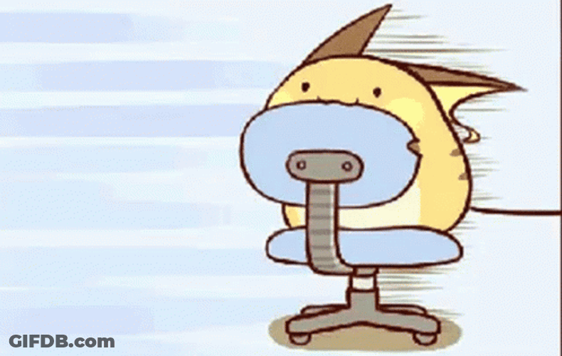 Pokemon Raichu On Moving Chair GIF