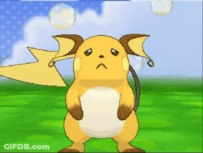 Pokemon Raichu Shaking Its Head GIF