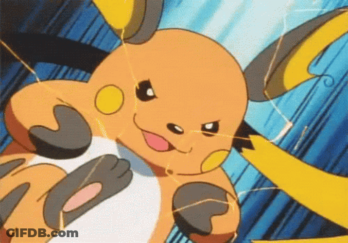 Pokemon Raichu Thunder Shock Attack GIF