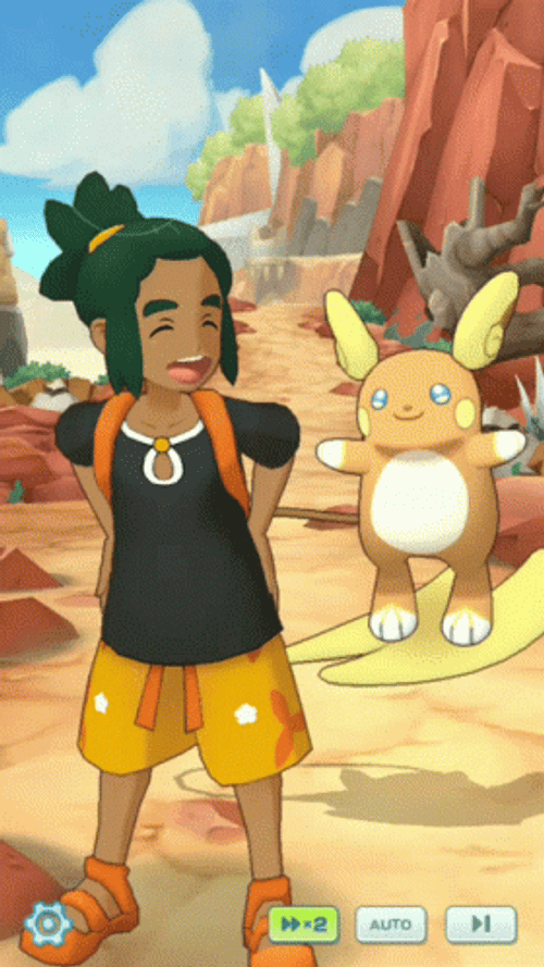 Pokemon Raichu With Hau Video Game GIF