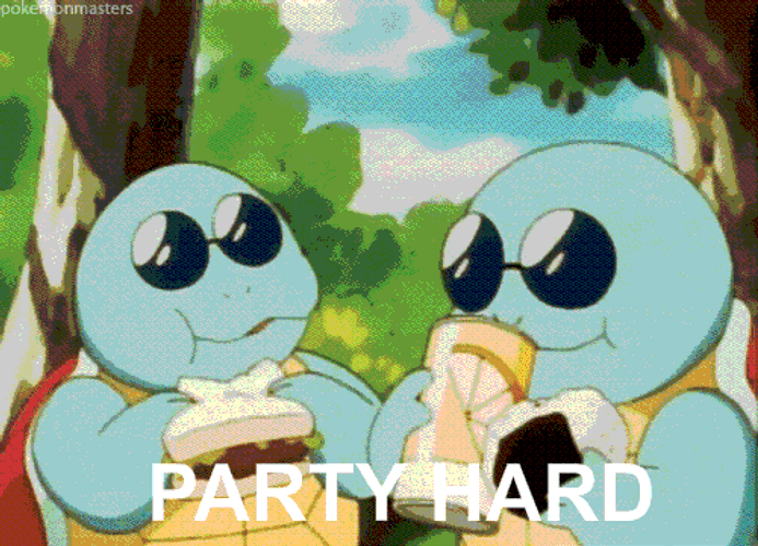 Pokemon Squirtle Party Hard GIF