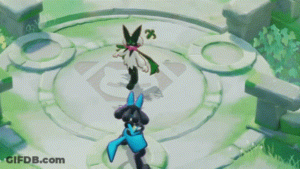 Pokemon Standing In Circle With Light From Mouth GIF