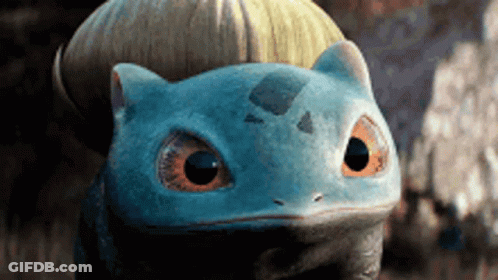 Pokemon With Mushroom On Head Looking At Camera GIF
