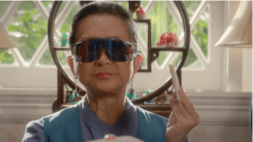 Poker Face Grandma Huang GIF
