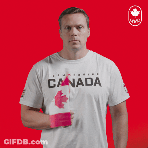 Poker Face Waving Canadian Flag GIF
