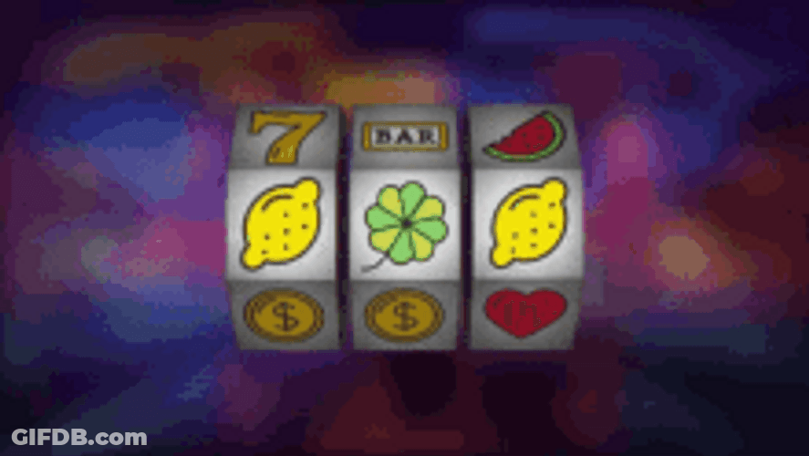 Pokies Slot Machine Fruits Gold Coins Rain GIF