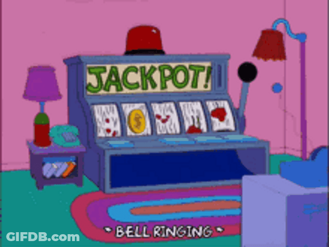 Pokies Slot Machine Simpsons Jackpot Bell Ringing GIF