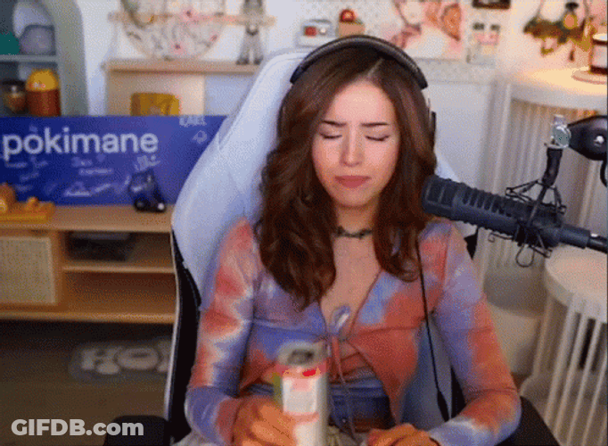 Pokimane Checking Her Blouse GIF