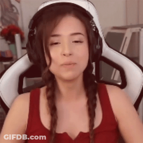 Pokimane Laughing Red Sleeveless GIF
