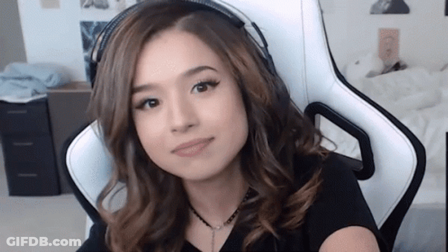 Pokimane Shaking Head Side Eyes GIF
