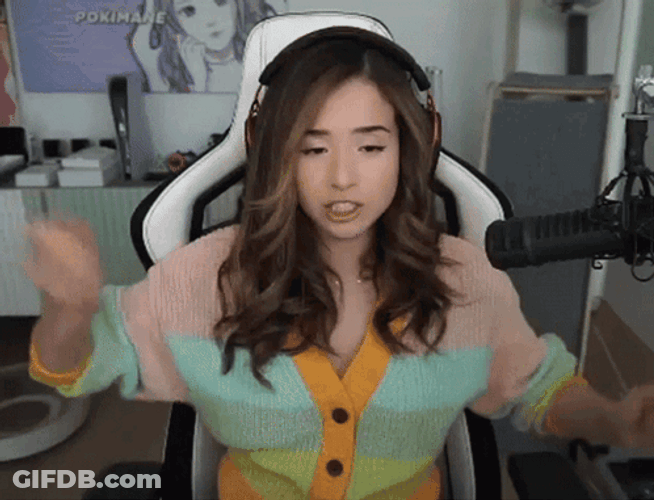 Pokimane Showing Shaking Hands GIF