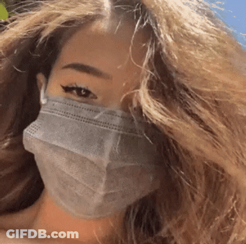 Pokimane With Face Mask Waving GIF