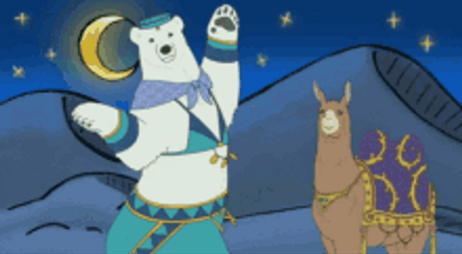 Polar Bear Belly Dance Animation GIF