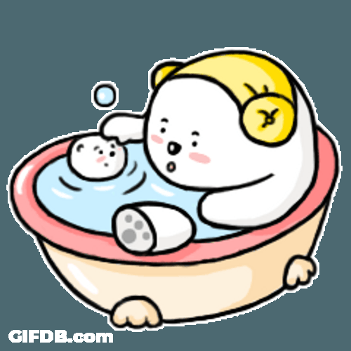 Polar Bear In Bath Tub GIF