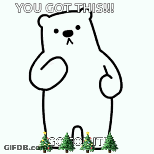 Polar Bear Saying You Got This Christmas Tree GIF