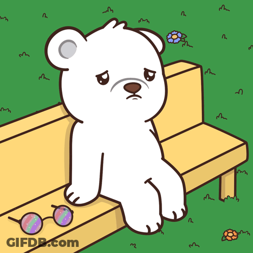 Polar Bear Sitting On Bench With Sunglasses GIF