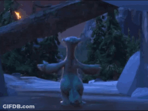 Polar Bear Standing In Snow With Arms Outstretched GIF