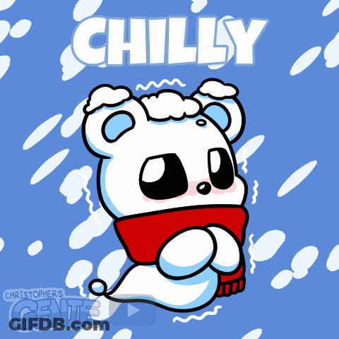 Polar Bear Wearing Red Scarf Chilly GIF