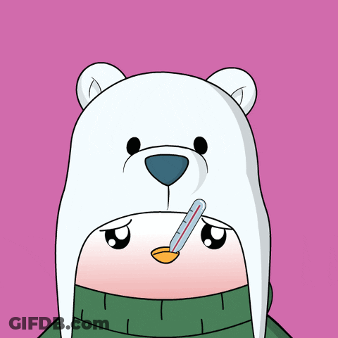 Polar Bear With Thermometer In Mouth GIF