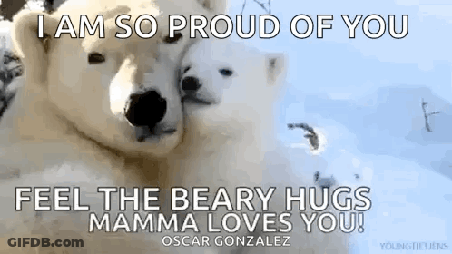Polar Bears Hugging Oscar Gonzalez Quote GIF