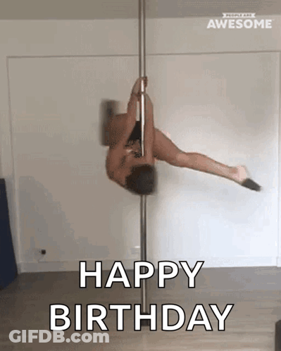 Pole Dancer Performing Trick GIF