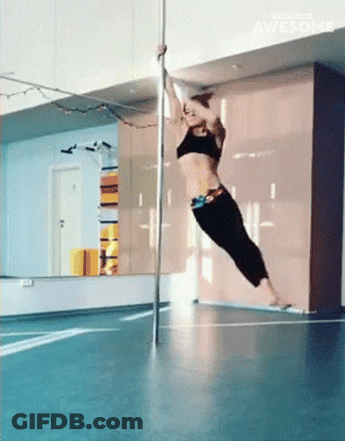 Pole Dancing Air Kicks GIF