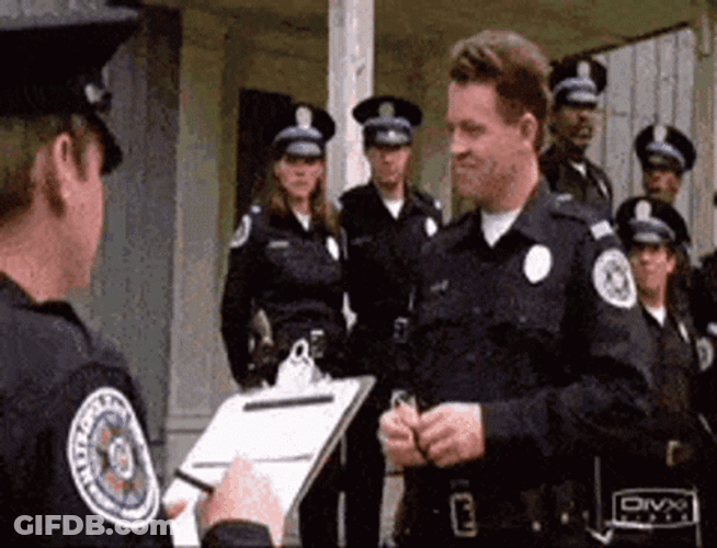 Police Academy Guy Wears A Glasses GIF