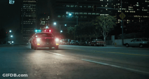 Police Car Driving At Night GIF