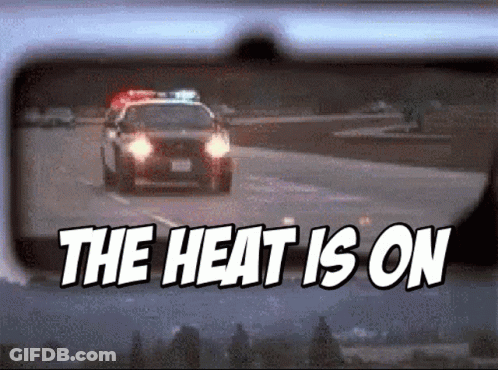 Police Car Driving The Heat Is On GIF