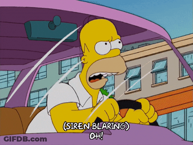 Police Car Lights Homer Simpson GIF