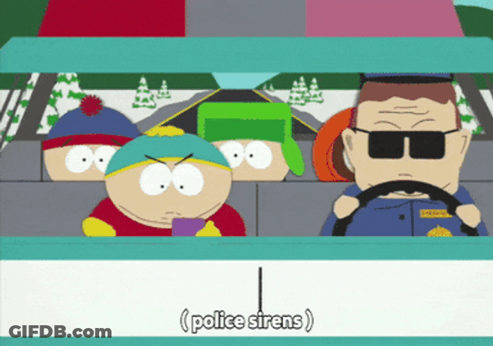 Police Car Lights South Park GIF