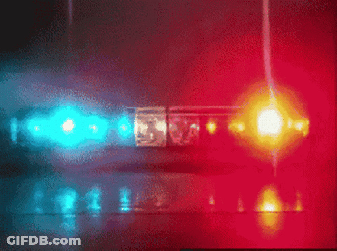 Police Car Lights Up Close GIF