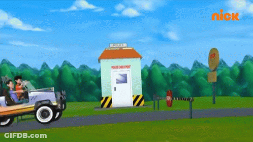 Police Checkpoint With Nick Logo GIF