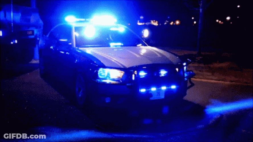 Police Lights Blue Lights At Night Cool GIF
