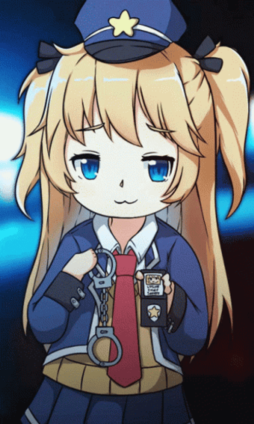 Police Lights Cop Anime Girl Cute GIF
