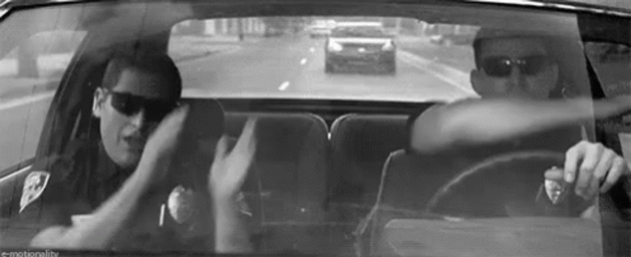 Police Lights Cop Car Vibing Twenty One Jump Street GIF