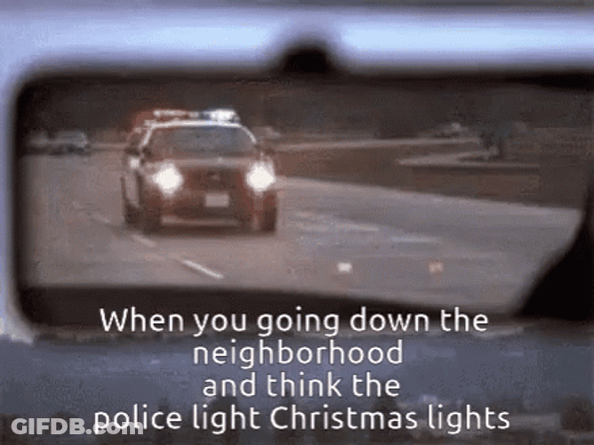 Police Lights Down The Neighborhood Christmas Lights GIF