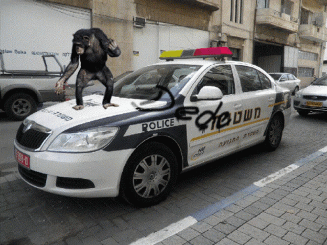 Police Lights Gorilla Vandalism Dede GIF