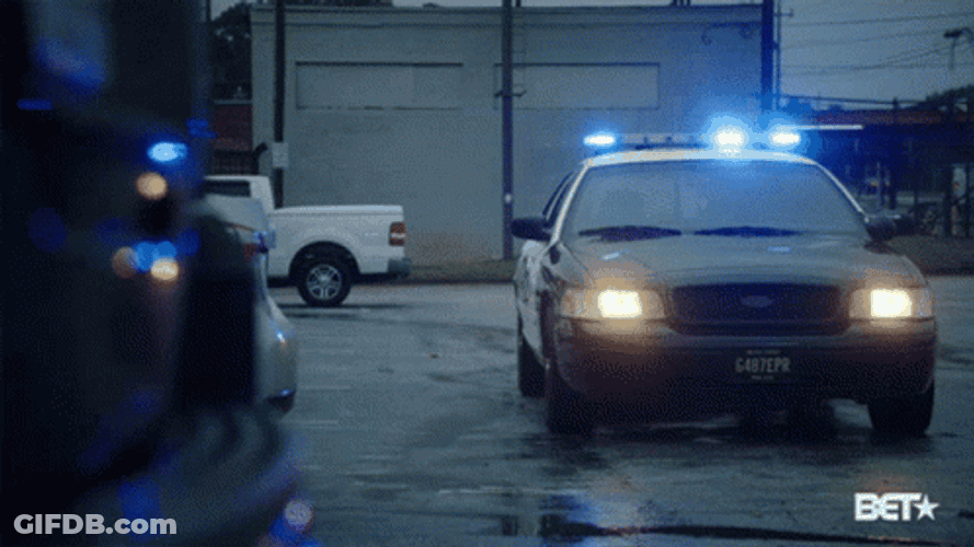 Police Lights Siren Cops Parked Car GIF