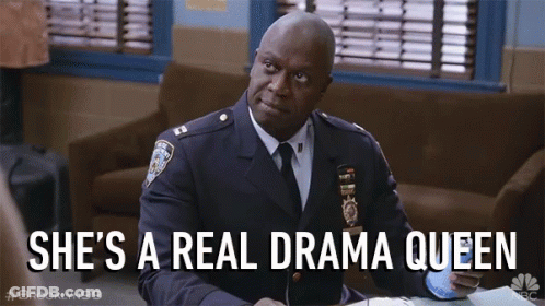 Police Man Sitting At Desk She's A Real Drama Queen GIF