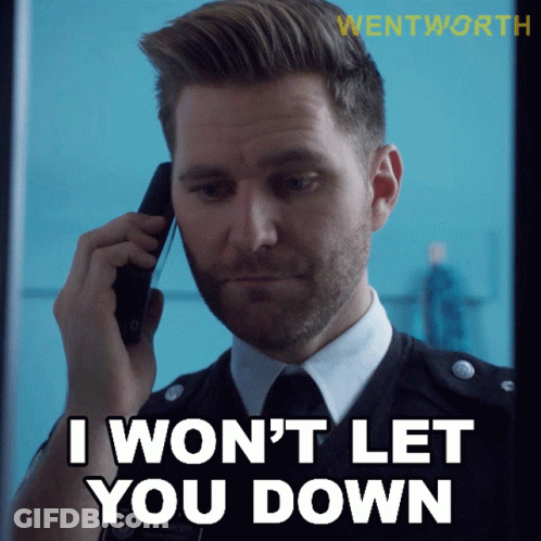 Police Man Talking On Cell Phone Says I Won't Let You Down GIF
