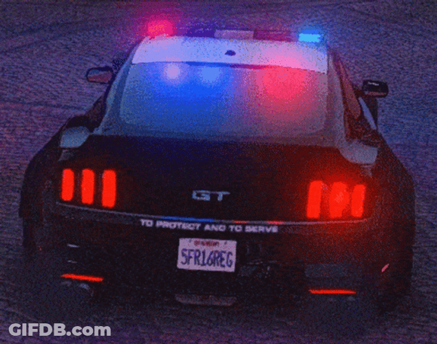 Police Mustang Car Lights GIF