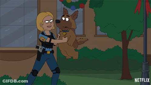 Police Officer And Dog With Netflix GIF