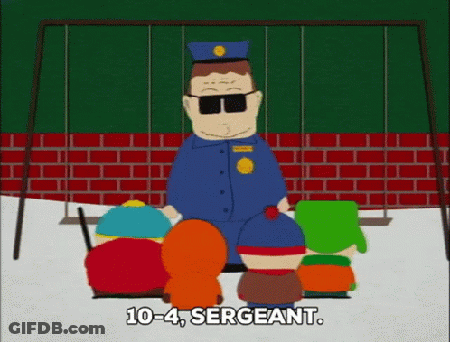 Police Officer And Kids 10-4 Sergeant GIF