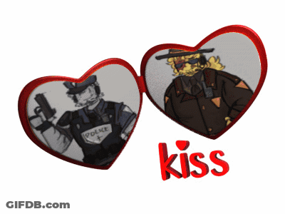 Police Officer And Man Kiss GIF