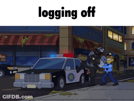 Police Officer Holding Man Saying Logging Off GIF