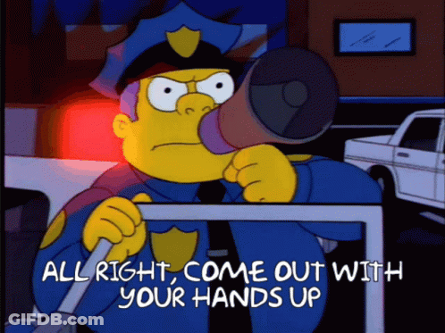 Police Officer Holding Megaphone All Right Come Out GIF